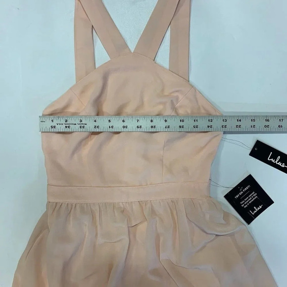 Lulu’s Women's  Air‎ of Romance Sleeveless Peach Chiffon Maxi Dress Size XS NWT - Picture 11 of 13